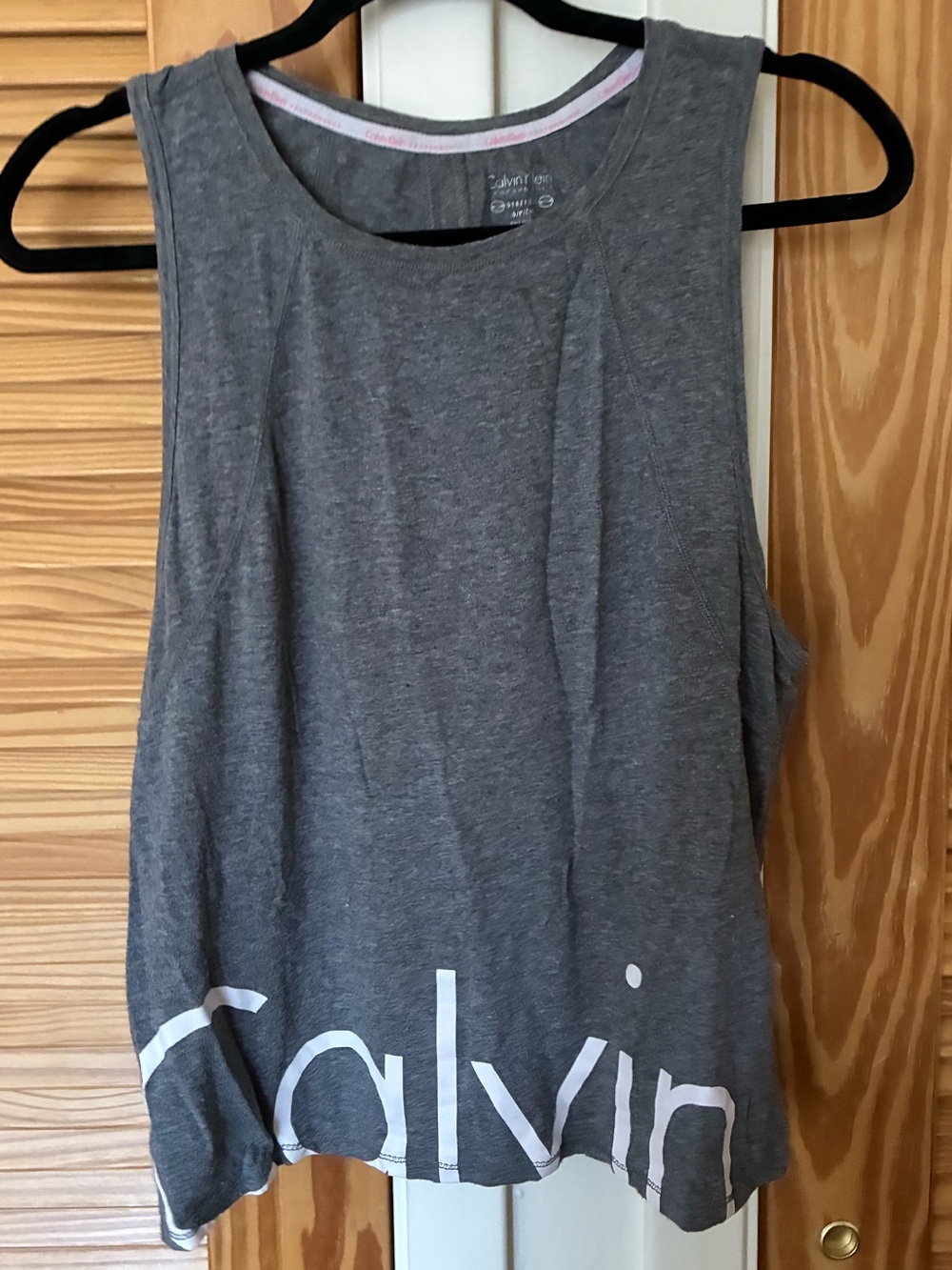 Calvin Klein Gray Logo Crop Tank size small